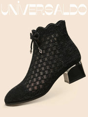 👠【50% ОТСТЪПКА】 Нови модели за есен/зима Ботуши с дебел ток и мрежести детайли & Dr. Martens!