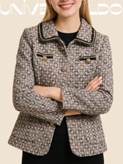 💖💥【M-4XL】Ново модерно дамско вълнено яке с ревер в стил есен и зима