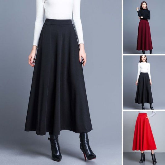 Висока Талия Полу-Рокля със Свободен Крой във Форма на A