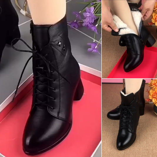 2026 нови есенни и зимни кожени ботуши от кашмир