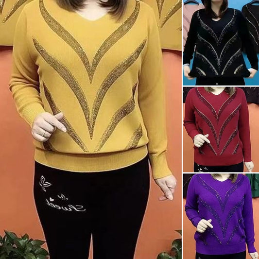 Европейски и американски дамски ежедневни суичъри с дълъг ръкав и обло деколте