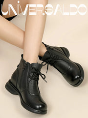 Нискотокови мартинси от естествена кожа с топла подплата