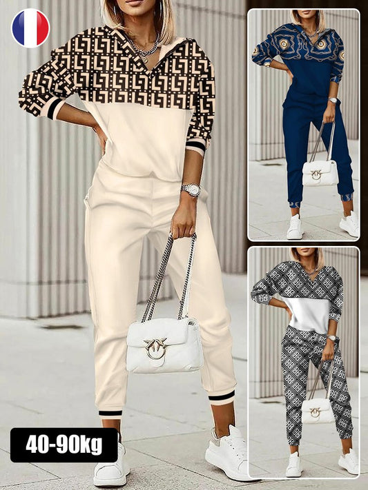 🔥Удобен и дишащ стилен комплект от две части с щампа