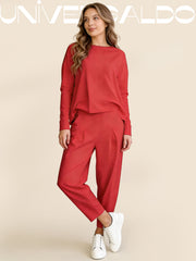 2-Части Комплект: Суитшърт с Кръгла Яка + Панталони Хараре