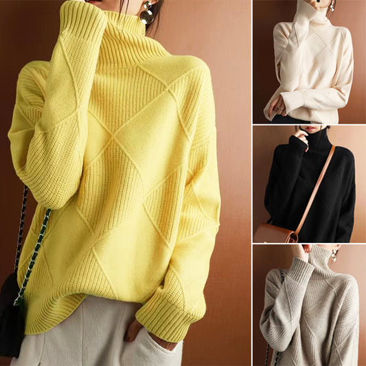 🔥【горещи продажби!】Есен/Зима Нови постъпления: Елегантен дамски пуловер с висока яка от кашмир