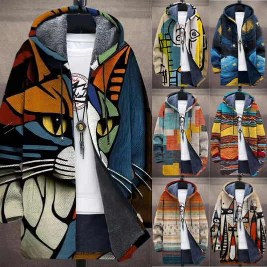 【S-4XL】Мъжко ежедневно топло есенно-зимно яке от дебела вълна и кадифе за по-големи размери