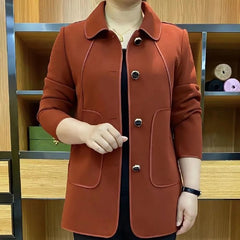 【M-4XL】Ново модно едноцветно палто с ревер