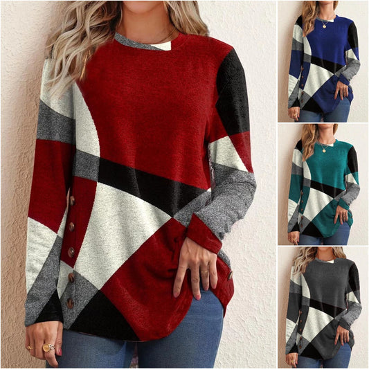 Дамска висококачествена тениска с дълъг ръкав и щампа