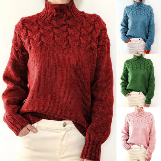 🔥🎀【50% ОТСТЪПКА】【S-5XL】Есенно-зимен пуловер с висока яка, дълъг ръкав и качулка