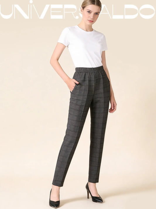 Големи панталони за жени на средна и по-възрастна възраст, прави панталони, свободна кройка, ежедневни, стройни