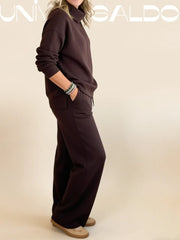 🔥🐏【✨Наполовина цена за ограничен период от време】Дамски комплект за ежедневно носене（cуитър + панталони）