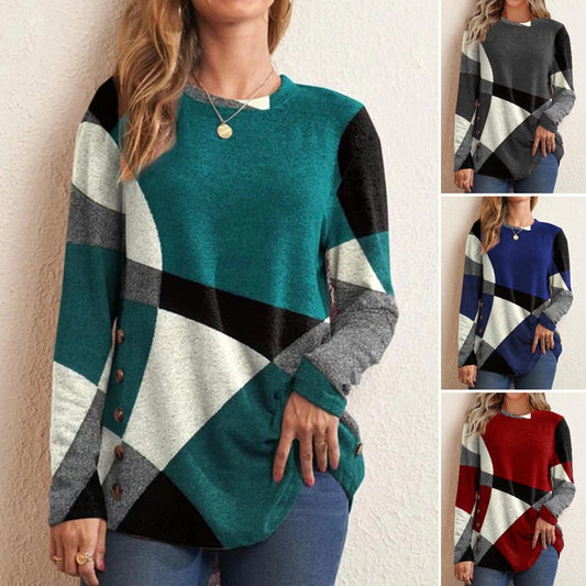 Дамска висококачествена тениска с дълъг ръкав и щампа