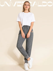 🔥✅【50-100 кг】Панталон от чист памучен кадифе с еластична талия, неизбеляващ и устойчив на намачкване