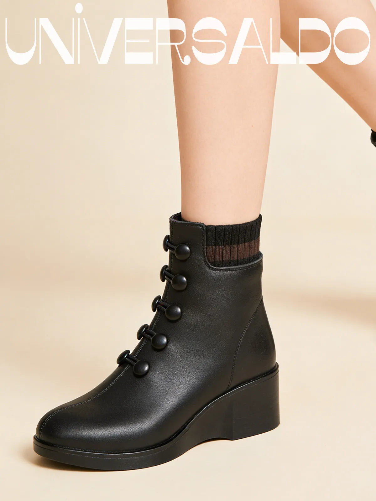 🔥🔥【50% ОТСТЪПКА】Нови есенни/зимни дамски кожени ботуши с дебел ток, топли ботуши до глезена