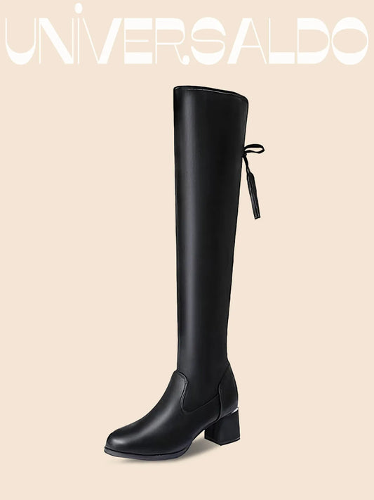 💥50% отстъпка💥 Кожени ботуши с висок ток до коляното