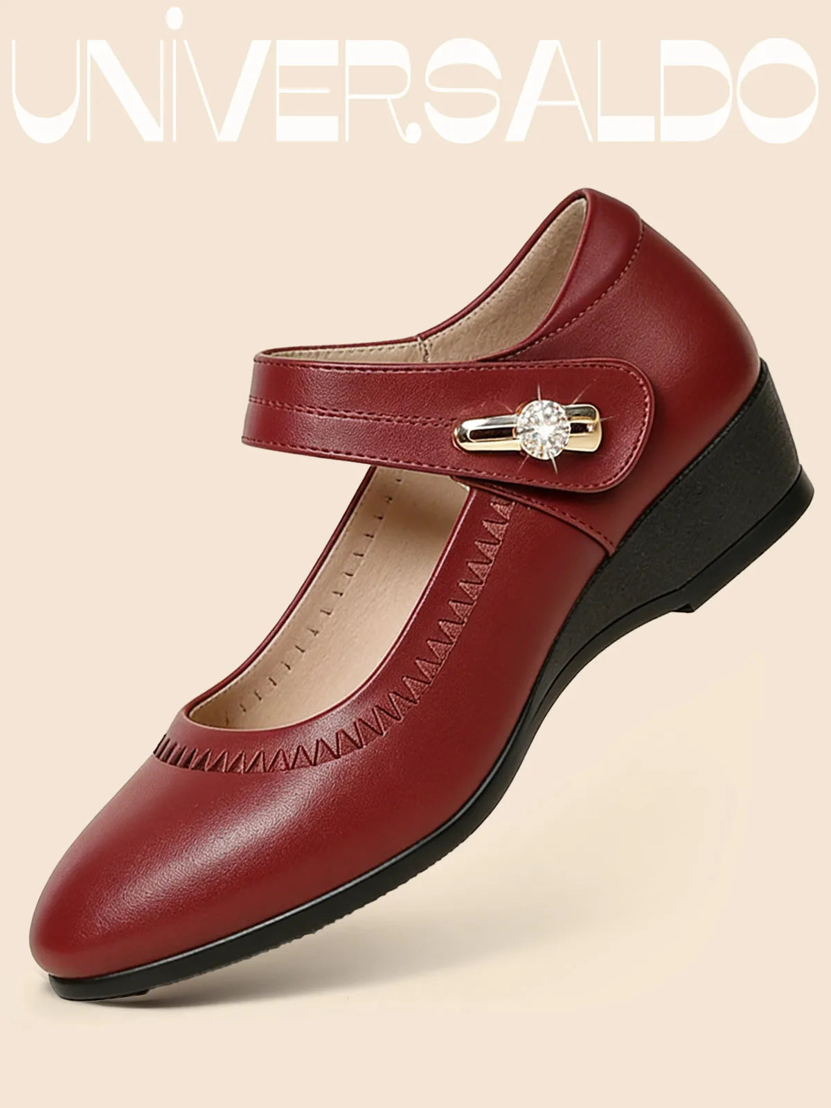 Неплъзгащи се меки кожени обувки на танкетка