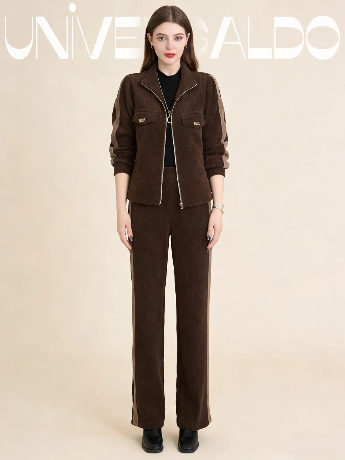 2-Части Комплект Топло Яке с Право Панталон