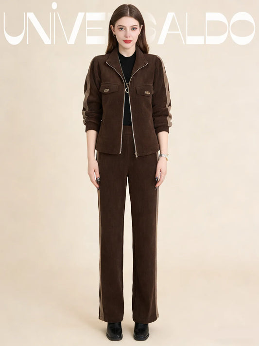 2-Части Комплект Топло Яке с Право Панталон