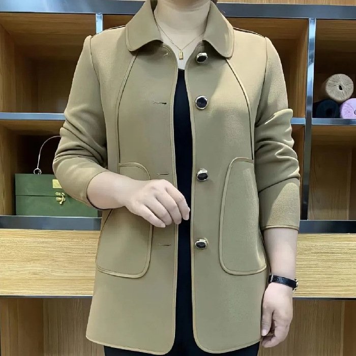 【M-4XL】Ново модно едноцветно палто с ревер