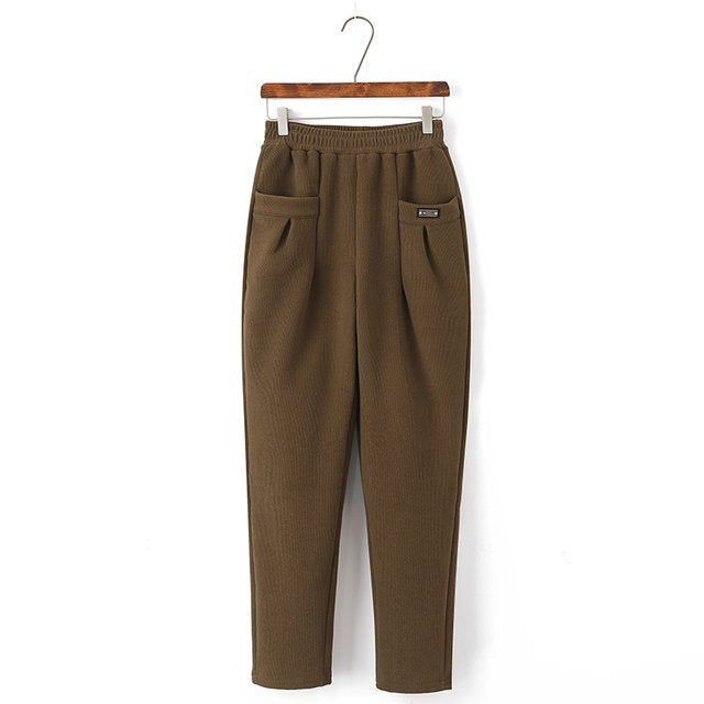 【най-продавани】Нов стил дамски панталон от кадифе