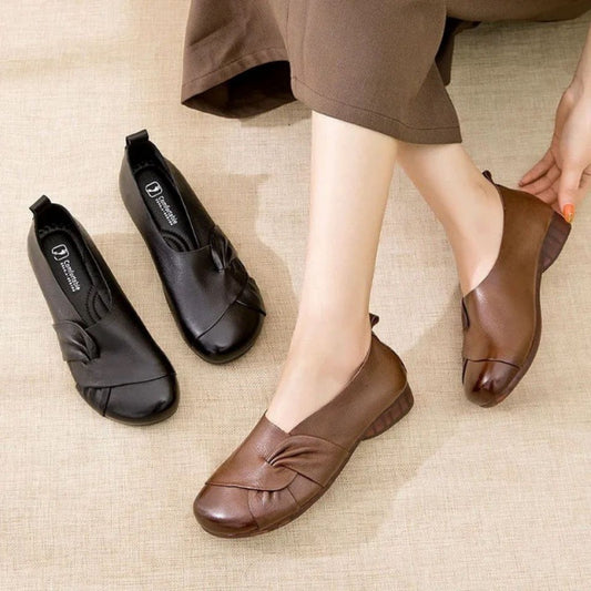 50% ОТСТЪПКА【35-40】Дамски винтидж обувки от мека кравешка кожа, удобни и ежедневни