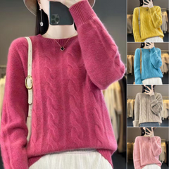 🔥✨【Нов есенен стил】【S-2XL】2025 Едноцветен висококачествен мек и удобен вълнен пуловер
