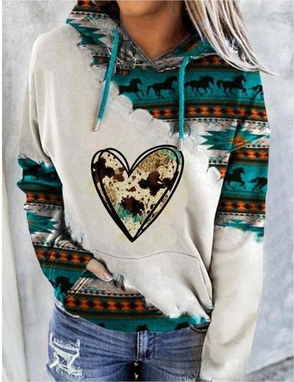 【горещи продажби】[S-5XL] Нов есенно/зимен дамски суитшърт с етнически принт, модерен и стилен.