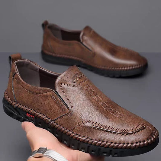 🏆👞【50% ОТСТЪПКА】Мъжки обувки от естествена кожа，мека подметка, нехлъзгащи се и дишащи