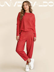 2-Части Комплект: Суитшърт с Кръгла Яка + Панталони Хараре