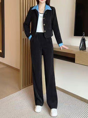 2-Части Комплект с Псевдо-Двуделна Яка