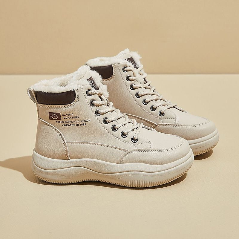 💥🔥 Нови дамски обувки с дебела изолация, високи каиши, спортни 💯топли обувки, зимни къси ботуши