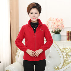 Ново дамско яке от дебел полар в едноцветен цвят