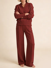 2-Части Комплект: Свободна Блуза и Широки Панталони