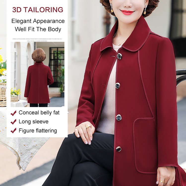 【M-4XL】Ново модно едноцветно палто с ревер