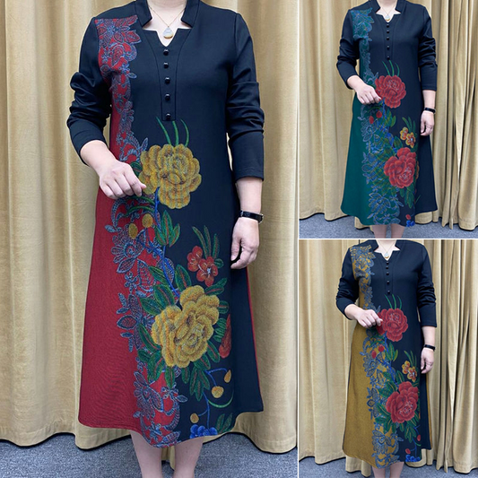 🔥🔥【M-4XL】 Нова рокля, свободни дълги ръкави, модерни принтове