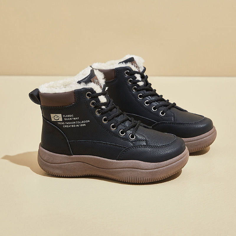 💥🔥 Нови дамски обувки с дебела изолация, високи каиши, спортни 💯топли обувки, зимни къси ботуши