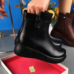 🎁Зимна разпродажба🔥Нови топли ботуши от мека кожа с двоен цип