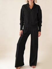 2-Части Комплект: Свободна Блуза и Широки Панталони