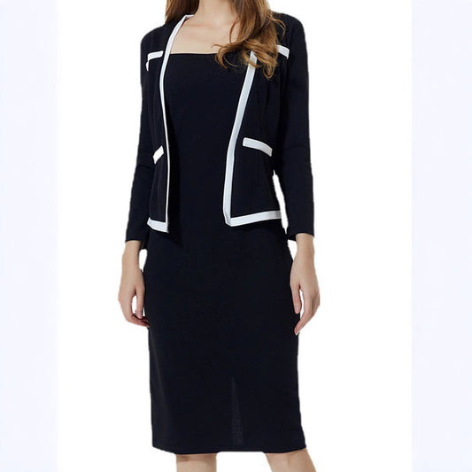 👗【S-5XL】 Рокля 3/4 ръкав с ефект "две-в-едно" и прилепнал крой