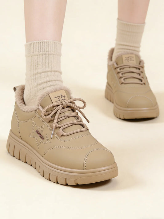 Водоустойчиви Памучни Обувки с Дебела Подметка и Подплата