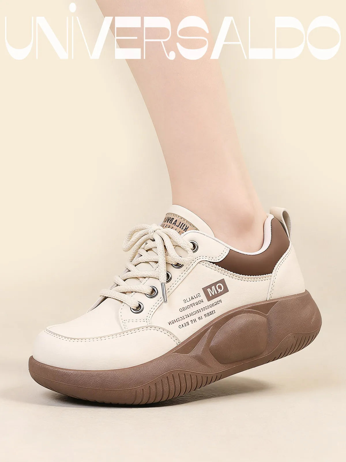 Дамски Спортни Кецове с Дебела Подметка от Кожа